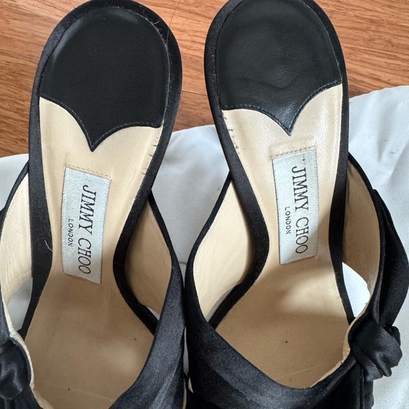 Jimmy Choo Satin Bow Accent Slides - Picture 3 of 5